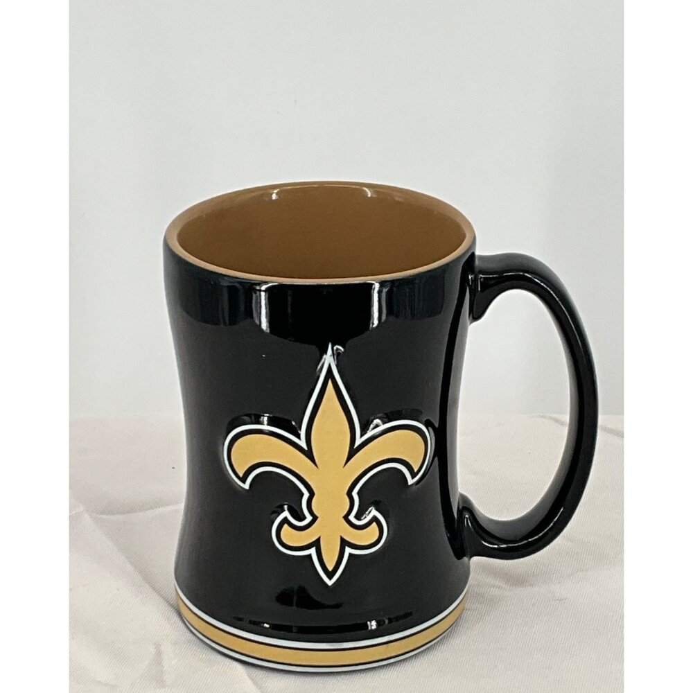 NFL New Orleans Saints‎ Fleur-De-Lis Black Ceramic Coffee Mug By Boelter Brands